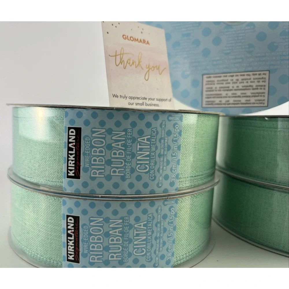 Lot of 5 Kirkland Wire-Edged Seamless Ribbon 1.5